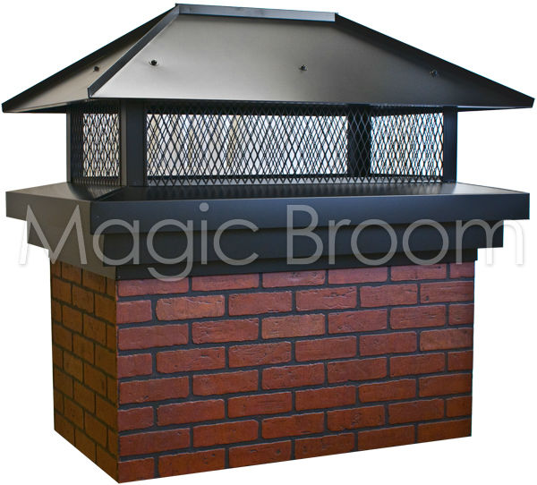 black powder coated chimney cap