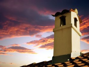 chimney at sunset